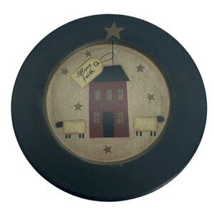 Barbara Lloyd Rustic Primitive Folk Art HAVE FAITH Plate 9.5" Hand Painted
